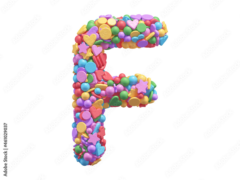 Colorful candy font. Letter F. Colorful candy font. Letter F.