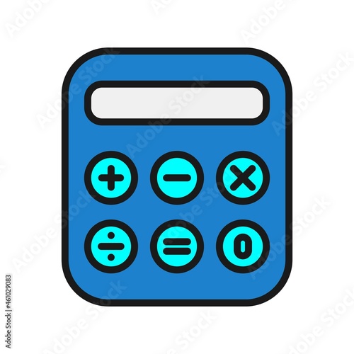 Calculator Line Filled Vector Icon Design