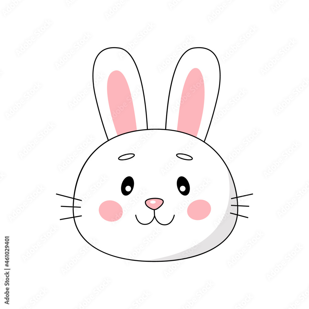 Cute cartoon vector rabbit isolated clipart. Farm animal illustration design Cute cartoon vector rabbit isolated clipart. Farm animal illustration design