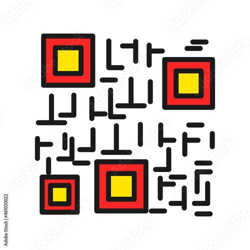 Qr code Line Filled Vector Icon Design