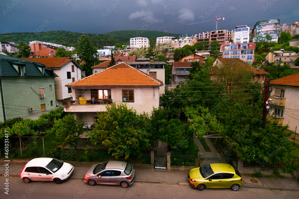 Fototapeta premium Suburban houses seen from high vantage point