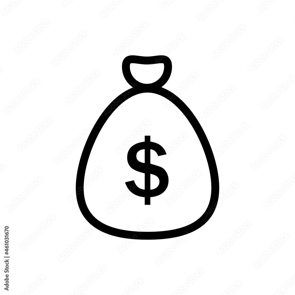Money Bag vector icon. bank illustration symbol or sign. deposit logo. Money Bag vector icon. bank illustration symbol or sign. deposit logo.