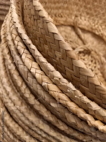 Wicker baskets made of natural organic materials.