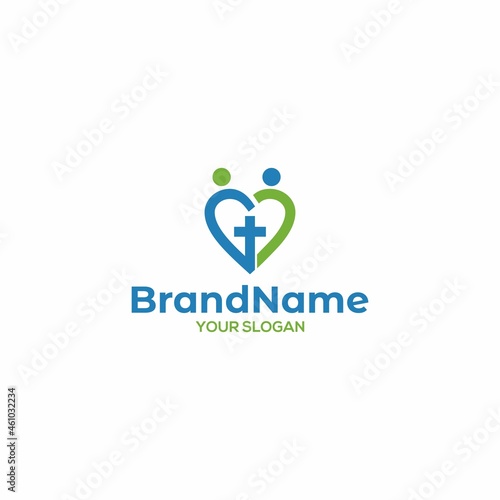 Love Care Church Logo Design Vector