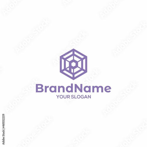 P Spider webs Logo Design Vector
