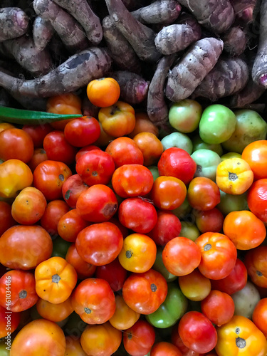 Fresh produce for sale in village market, Havelock island, India photo