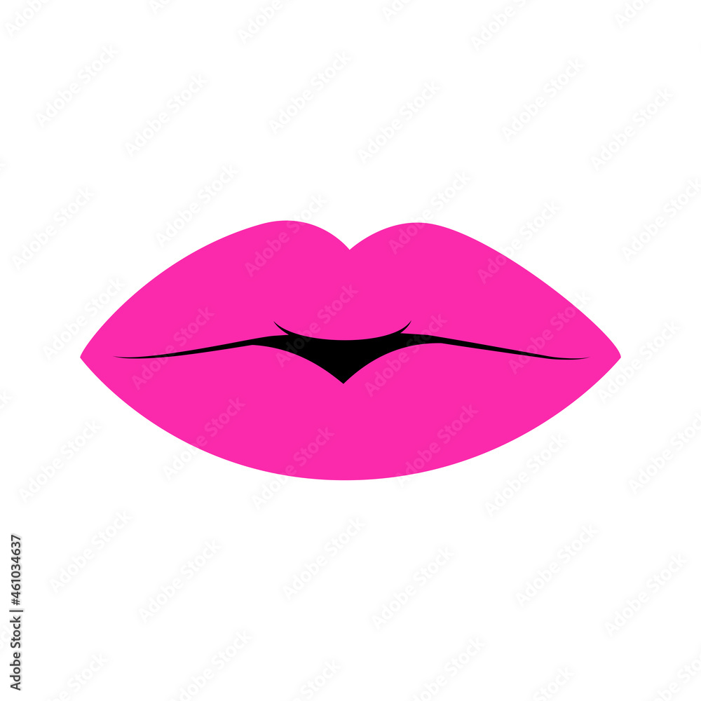 Lipstick kiss isolated on white background. Lipstick kiss for t shirt, label, poster and placard. Creative art concept, vector illustration Lipstick kiss isolated on white background. Lipstick kiss for t shirt, label, poster and placard. Creative art concept, vector illustration