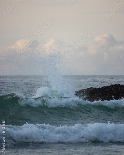 wave breaking on the rocks