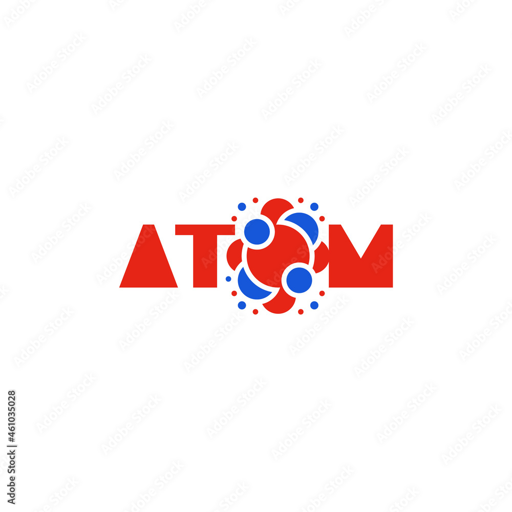 Atom wordmark, creative logo design. Atom wordmark, creative logo design.