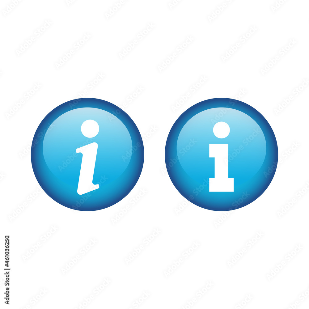 Info glossy vector button set. Blue information or help icon. Info glossy vector button set. Blue information or help icon.