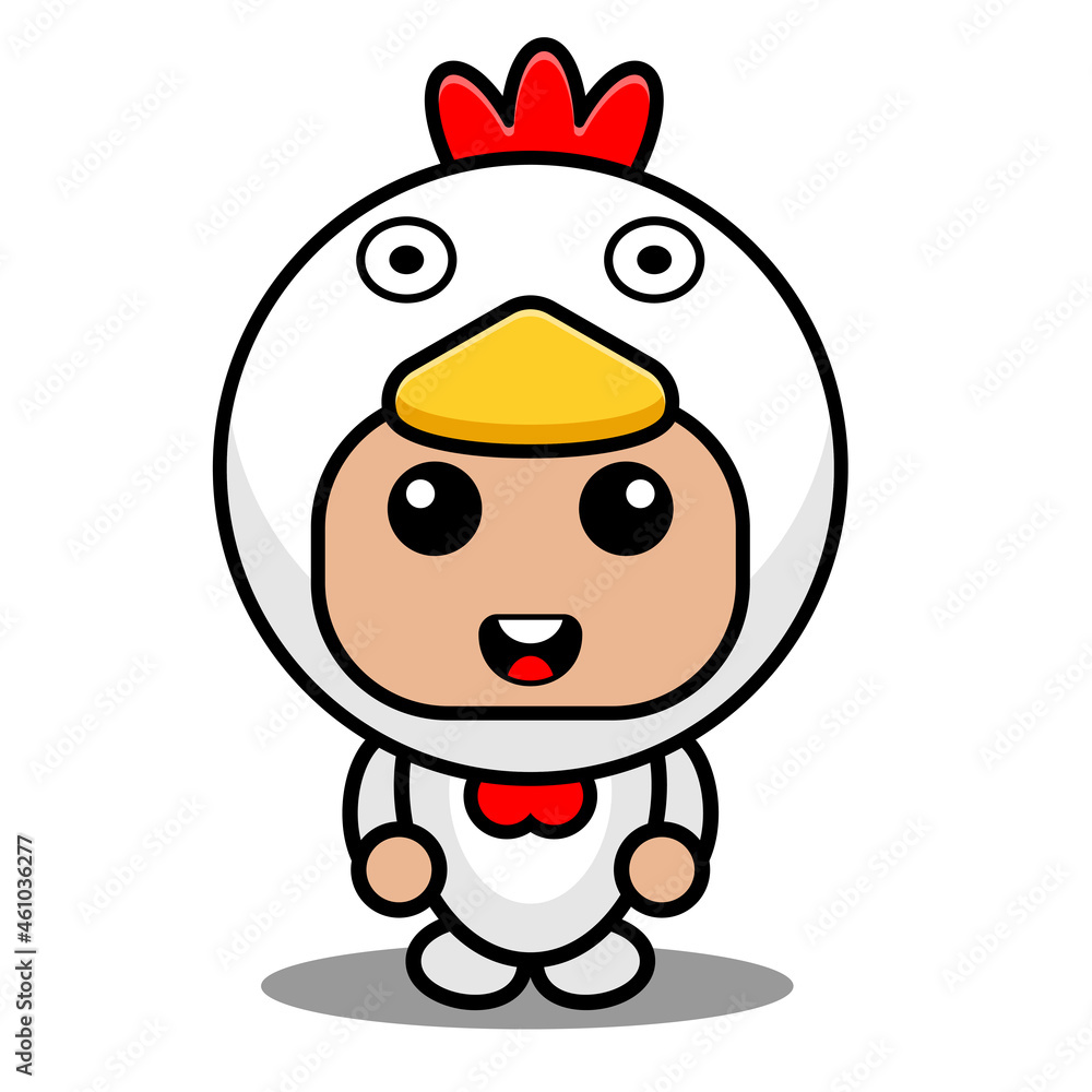 Fototapeta premium cute farm animal mascot costume cartoon character vector illustration