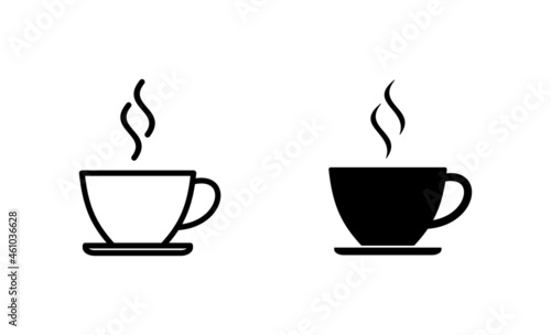 coffee cup icons set. cup a coffee sign and symbol