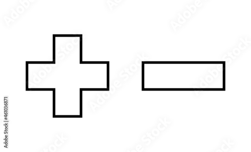 Plus and minus icons set. plus sign and symbol. add plus icon