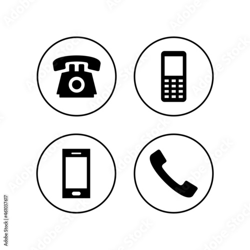 Phone icons set. Call sign and symbol. telephone symbol