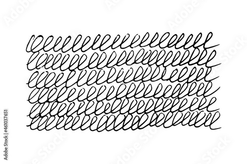 scribble handwriting rounded - vector illustration on white background. arbitrary repeating design elements are written with a pen