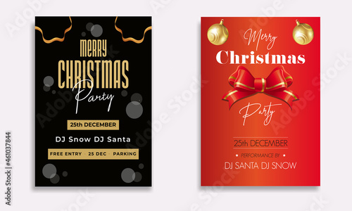 Merry Christmas Party Flyer Design. party flyer template.  Christmas party flyer. Luxury poster for a Christmas party