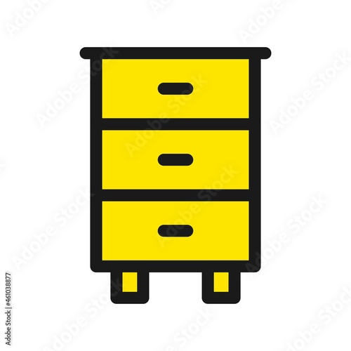 Chest Of Drawers Line Filled Vector Icon Design
