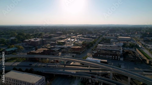 aerial over interstate and traffic in louisville kentucky photo