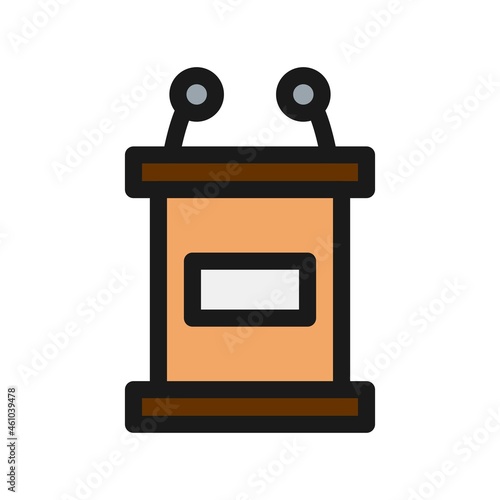 Lectern Line Filled Vector Icon Design
