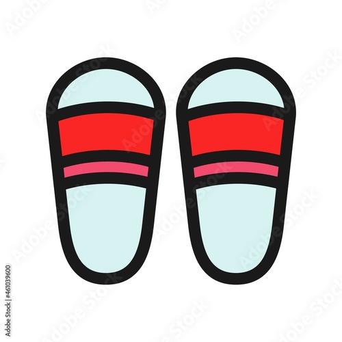 Slippers Line Filled Vector Icon Design