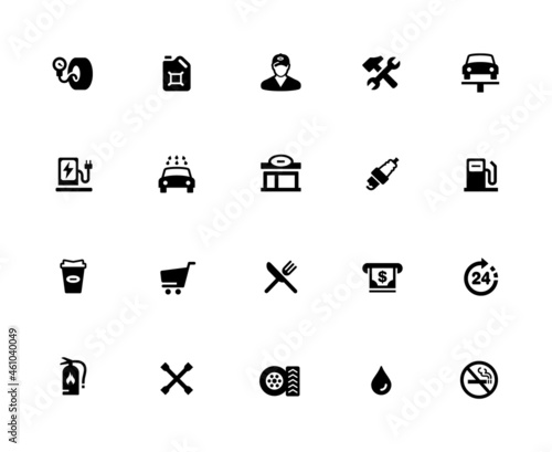 Gas Station Icon Set - 32px Solid