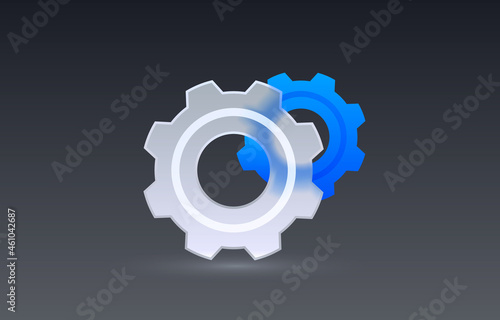 Glass settings mechanical transparent icon, collection sign. Vector
