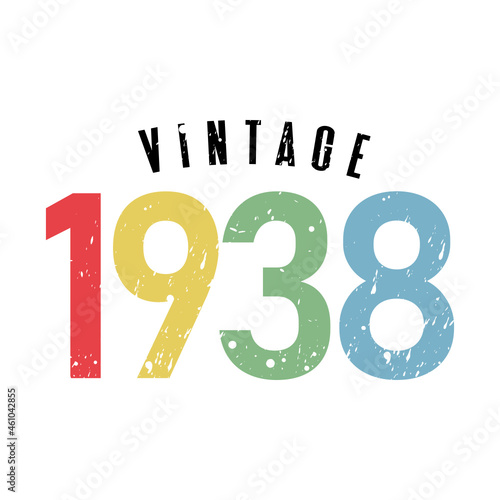 vintage 1938, Born in 1938 birthday typography design for T-shirt