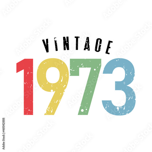 vintage 1973, Born in 1973 birthday typography design for T-shirt