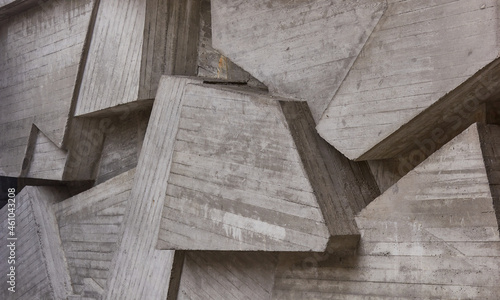 Geometrically abstract cement background. Background or texture with concrete geometric 
