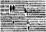 set of people silhouettes, vector