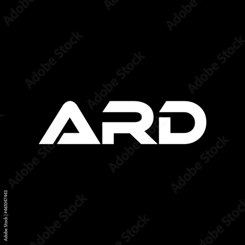 ARD letter logo design with black background in illustrator, vector logo modern alphabet font overlap style. calligraphy designs for logo, Poster, Invitation, etc.
