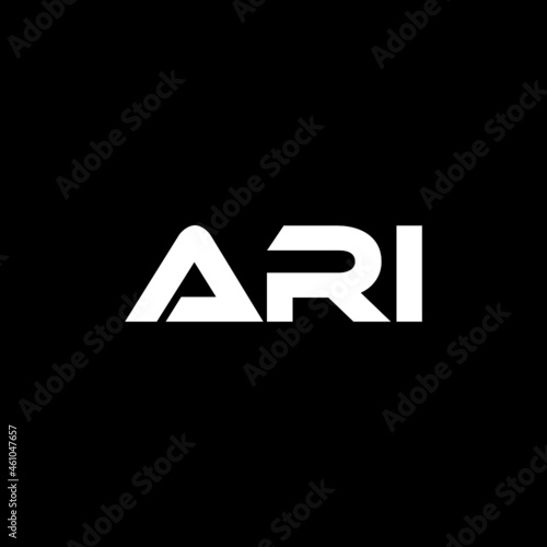 ARI letter logo design with black background in illustrator, vector logo modern alphabet font overlap style. calligraphy designs for logo, Poster, Invitation, etc. photo