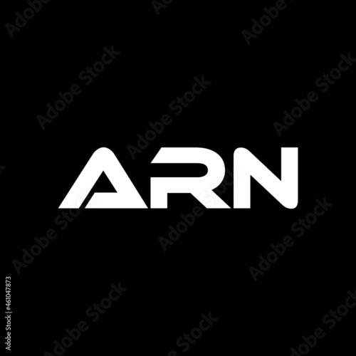 ARN letter logo design with black background in illustrator, vector logo modern alphabet font overlap style. calligraphy designs for logo, Poster, Invitation, etc. photo