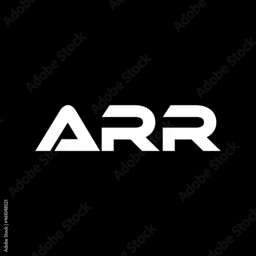 ARR letter logo design with black background in illustrator, vector logo modern alphabet font overlap style. calligraphy designs for logo, Poster, Invitation, etc. photo