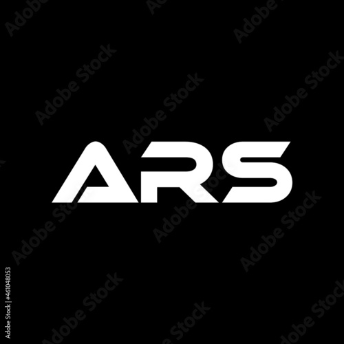 ARS letter logo design with black background in illustrator, vector logo modern alphabet font overlap style. calligraphy designs for logo, Poster, Invitation, etc. photo