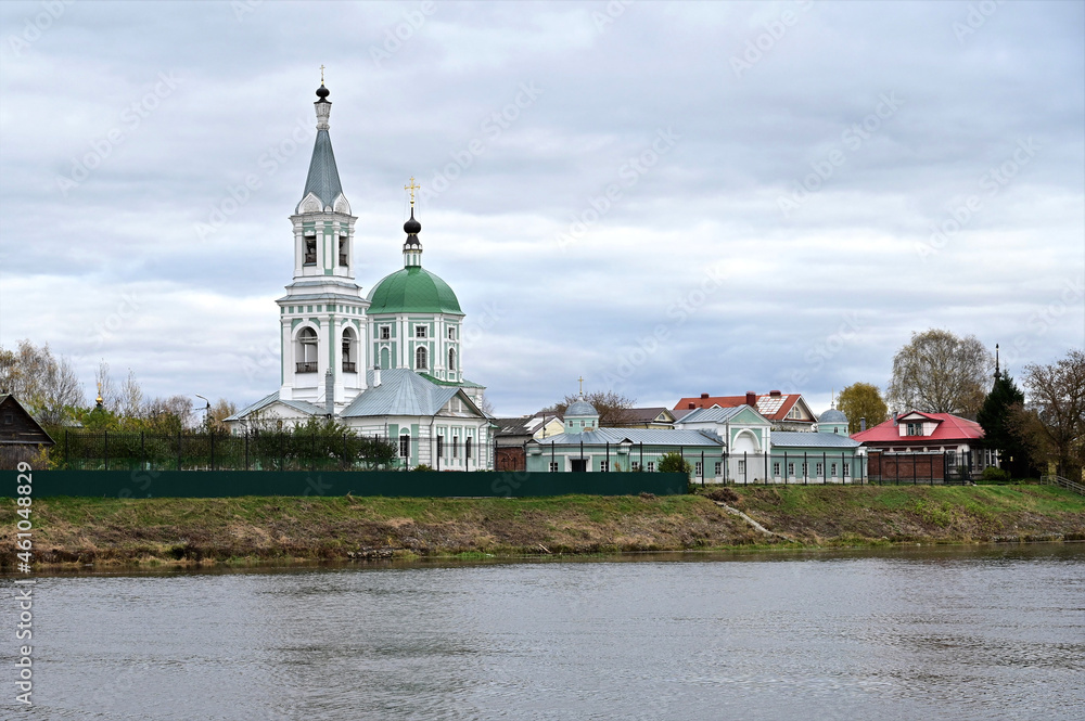 St. Catherine's convent. Russia, the city Tver. View of the monastery from the Volga river. Autumn day