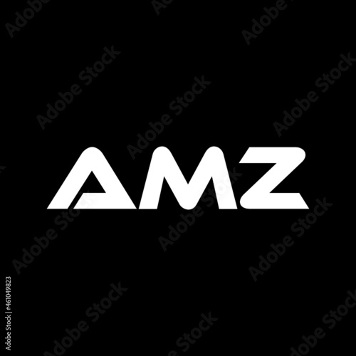 AMZ letter logo design with black background in illustrator, vector logo modern alphabet font overlap style. calligraphy designs for logo, Poster, Invitation, etc.