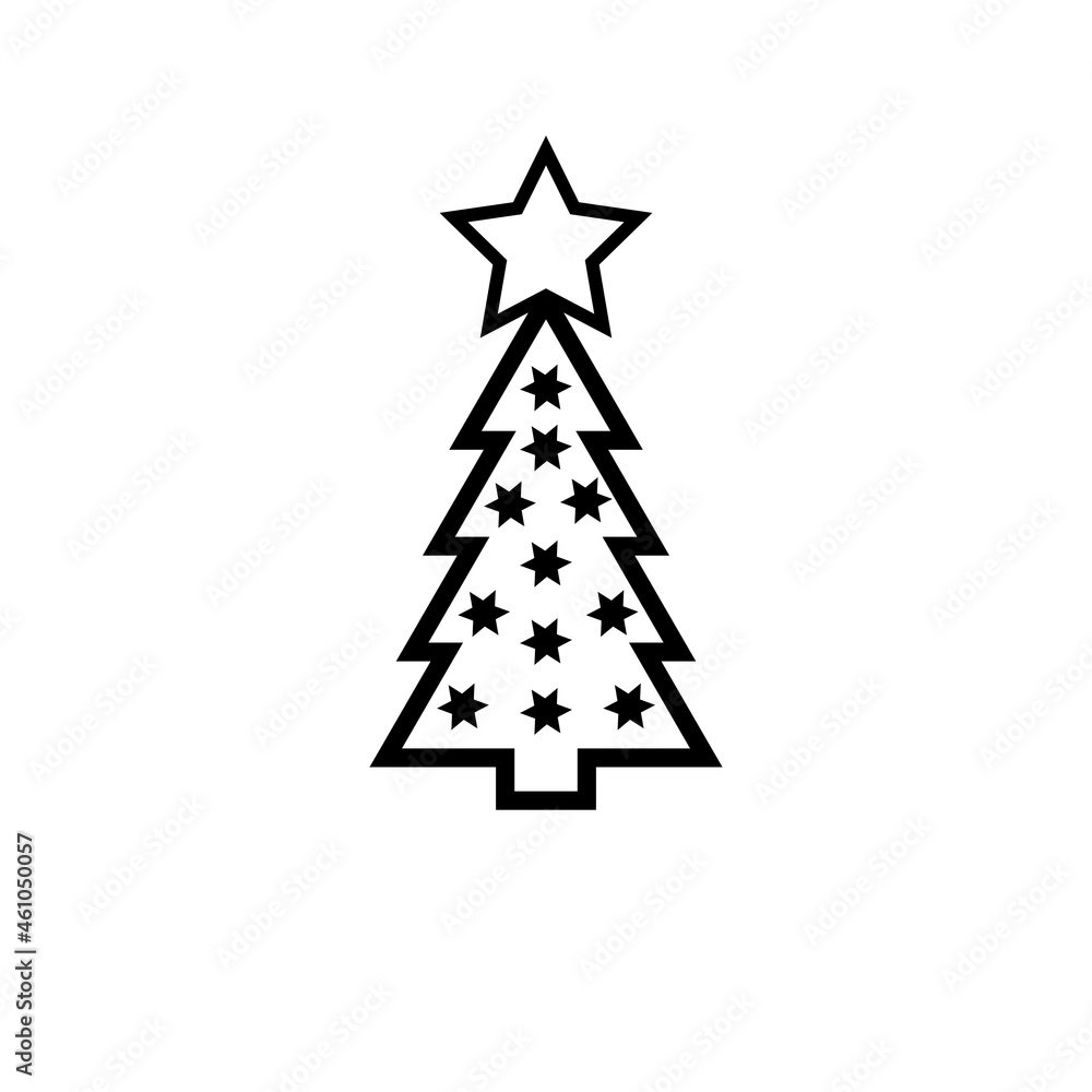 Christmas tree line icon, decorated conifer outline and filled vector sign, linear and full pictogram isolated on white, logo illustration EPS 10 Christmas tree line icon, decorated conifer outline and filled vector sign, linear and full pictogram isolated on white, logo illustration EPS 10