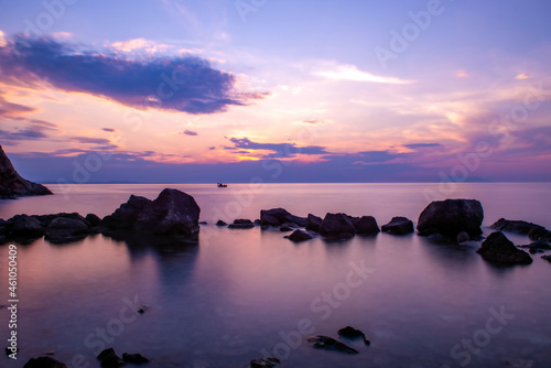 Sunset by the sea. long exposure. Galippoli, Canakkale  Turkey.  © osman