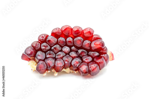 ripe fruit from pomegranate on white background