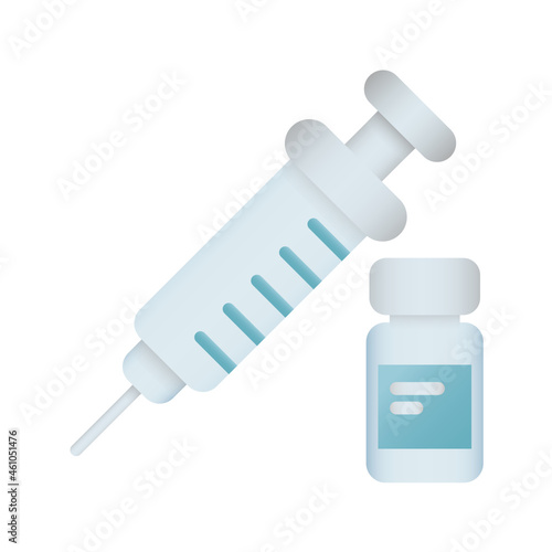syringe with vaccine icon illustration