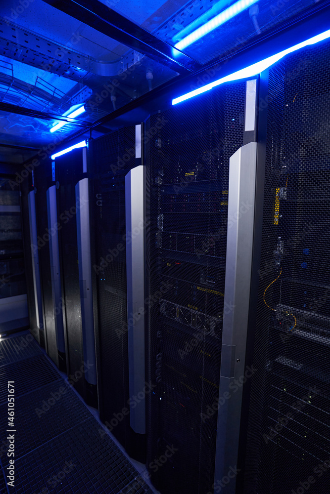 Supercomputers and storage system in tech room Supercomputers and storage system in tech room