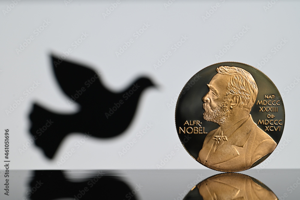 Prix Nobel Alfred sciences paix litterature physique chimie medecine economie - obrazy, fototapety, plakaty 