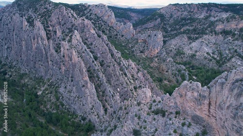 Natural Monument of the Organos de Montoro between Villarluengo and Ejulve in the Comarca del Maestrazgo and Andorra-Sierra de Arcos. Teruel province. Autonomous Community of Aragon, Spain, Europe photo