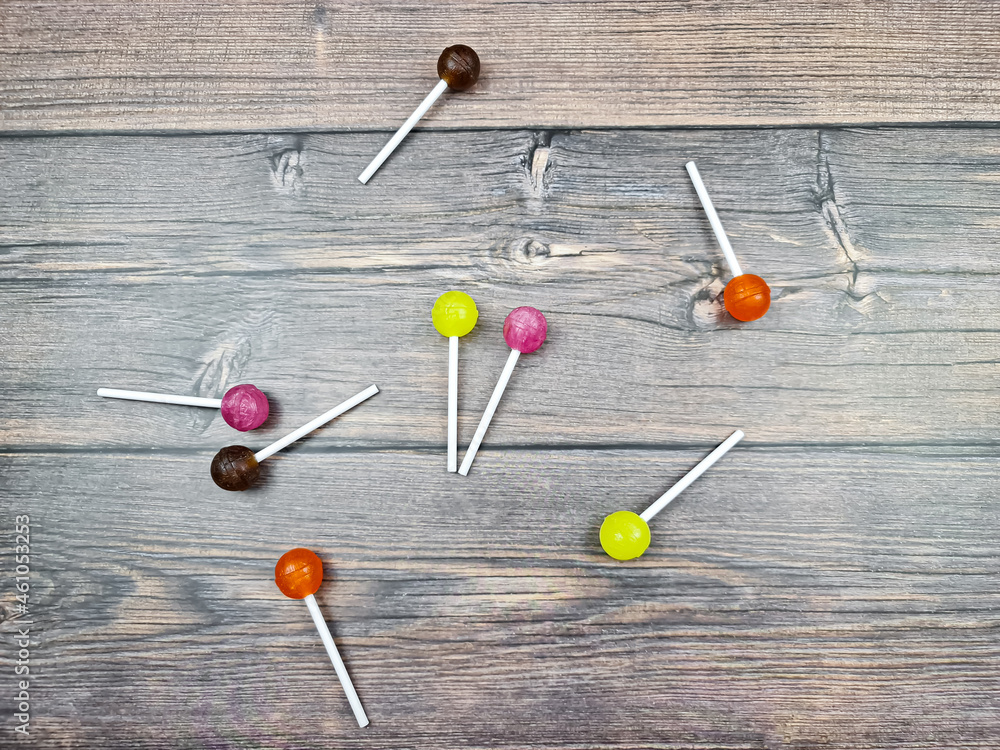 The Lollipops in the close-up. Candy caramel. The Lollipops in the close-up. Candy caramel.