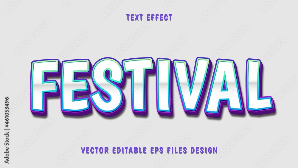 Modern Colorful Word Festival Editable Text Effect Design Template