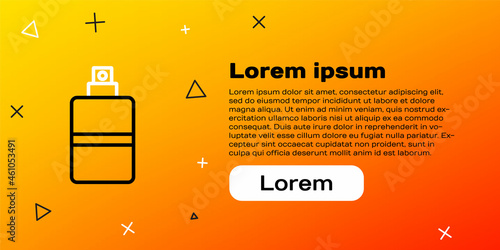 Line Perfume icon isolated on yellow background. Colorful outline concept. Vector