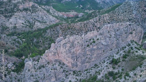 Natural Monument of the Organos de Montoro between Villarluengo and Ejulve in the Comarca del Maestrazgo and Andorra-Sierra de Arcos. Teruel province. Autonomous Community of Aragon, Spain, Europe photo