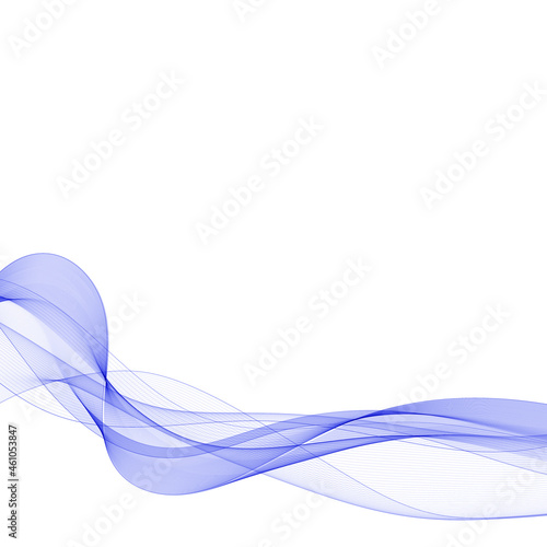 blue curve lines. abstract vector wave. eps 10