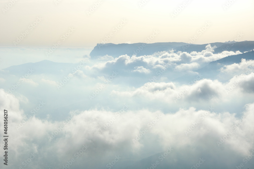 Over clouds landscape